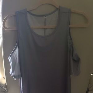 Ofeefan Women’s Cold Shoulder Tunic Top T-Shirt Swing Dress with Pockets